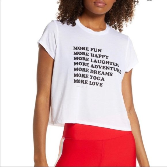 Spiritual Gangster Tops - Spiritual Gangster Active Crop Tee "more yoga" Size Medium